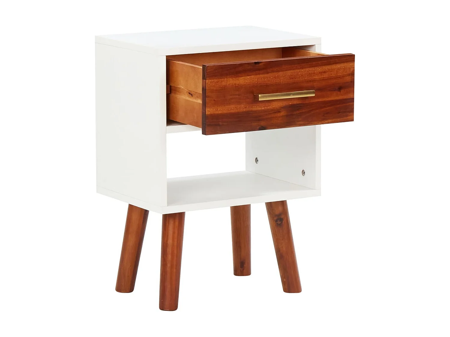 Susanna  Comodini in Legno Massello di Acacia 2 pz 40x30x57 cm