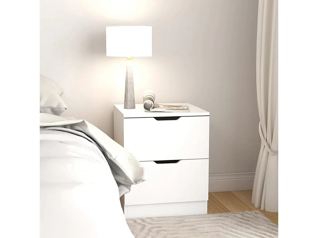 Jenae  Tables de chevet 2 pcs blanc 40x40x50 cm bois d’ingénierie