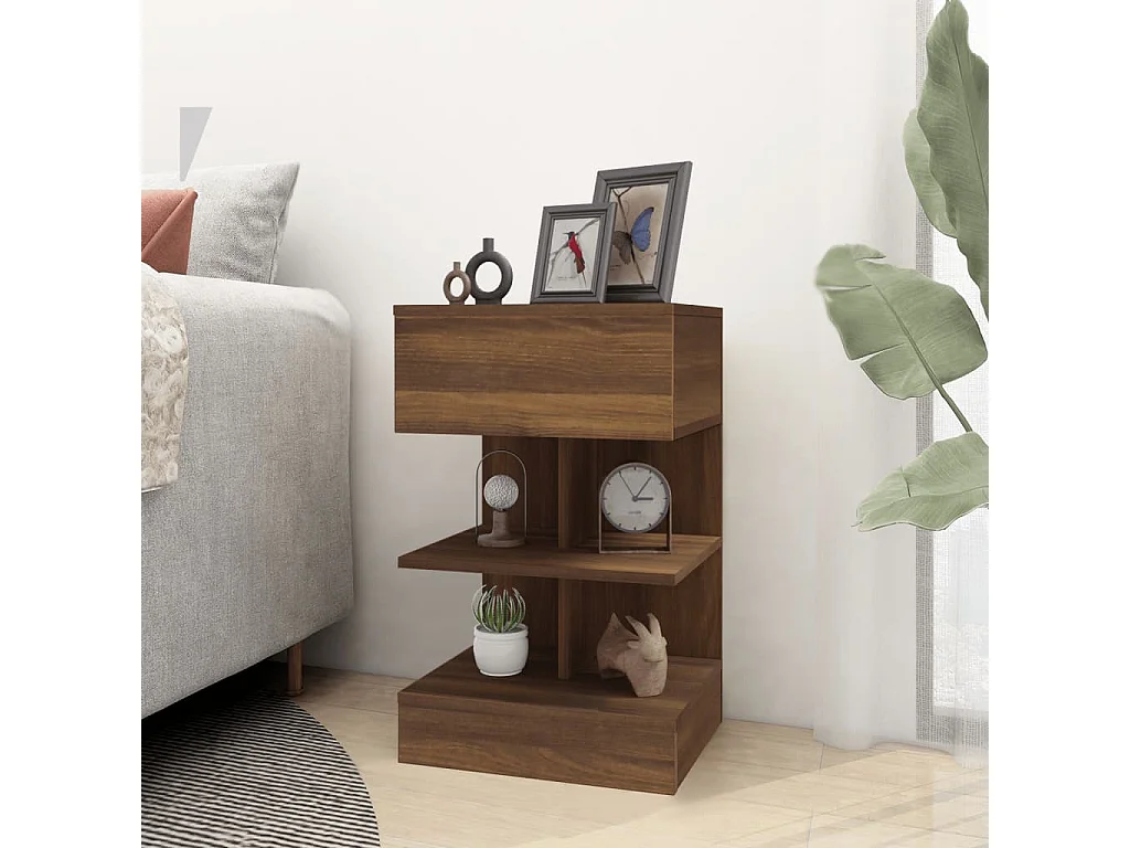 Beverly Hills  Tables de chevet 2pcs Chêne marron 40x35x65cm Bois d'ingénierie