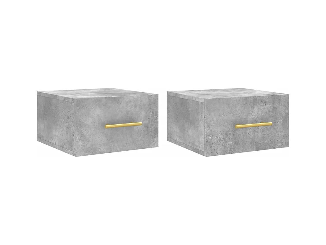 Nylo  Tables de chevet murales 2 pcs gris béton 35x35x20 cm
