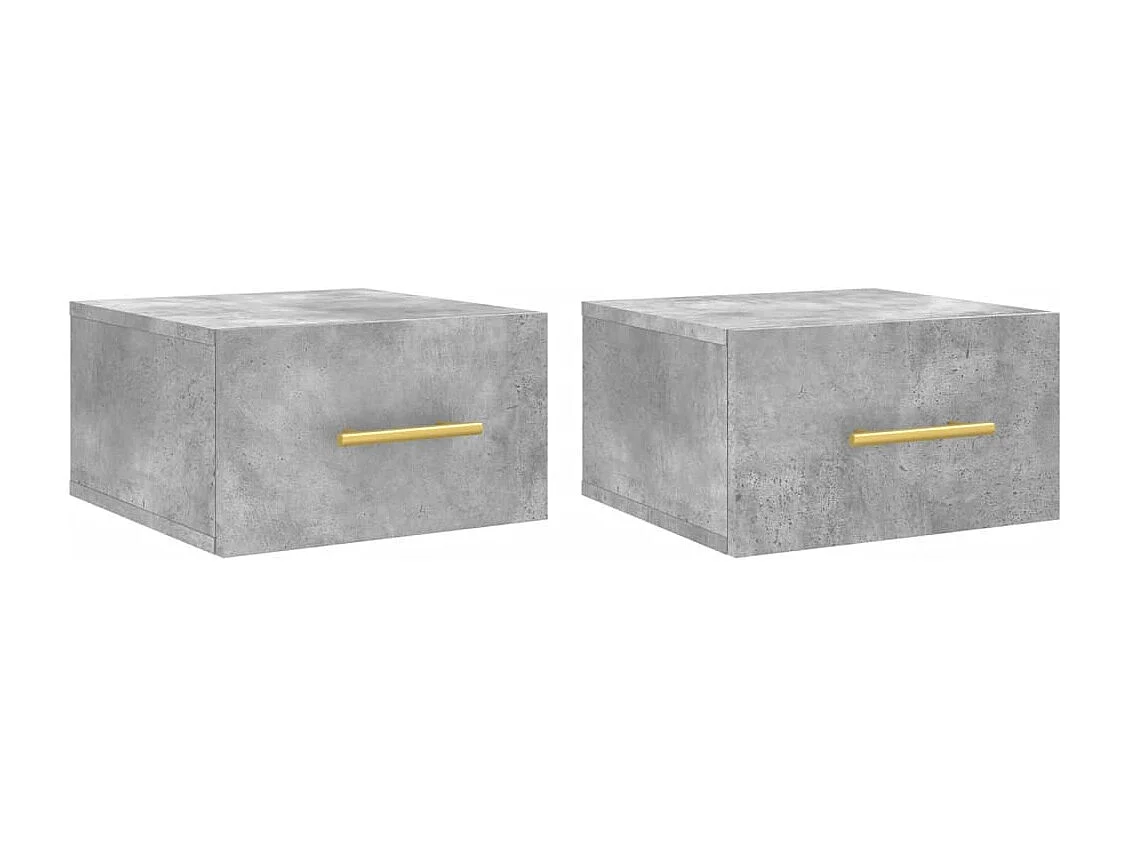 Nylo  Tables de chevet murales 2 pcs gris béton 35x35x20 cm