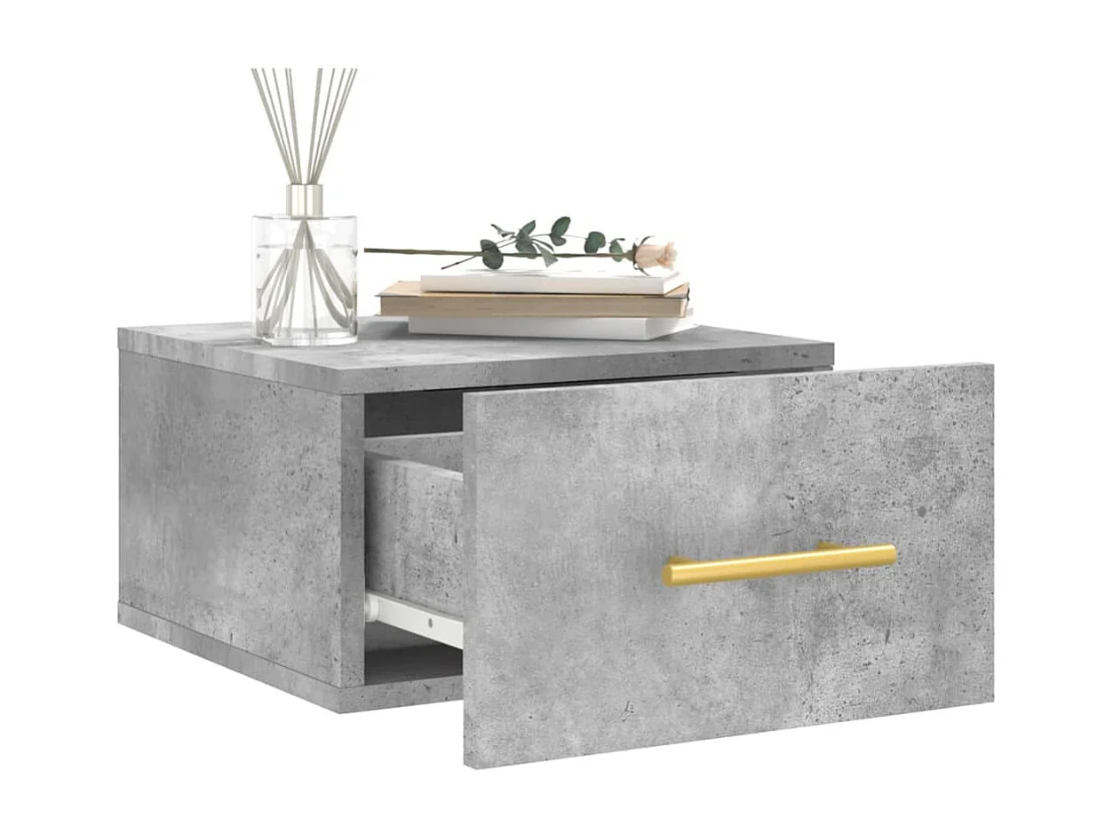 Nylo  Tables de chevet murales 2 pcs gris béton 35x35x20 cm