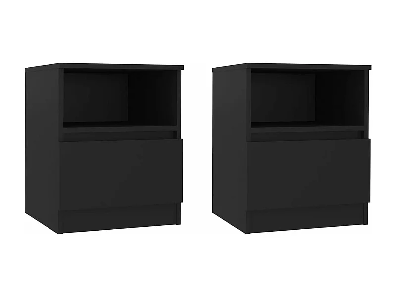 Wouter  Tables de chevet 2 pcs Noir 40x40x50 cm Aggloméré