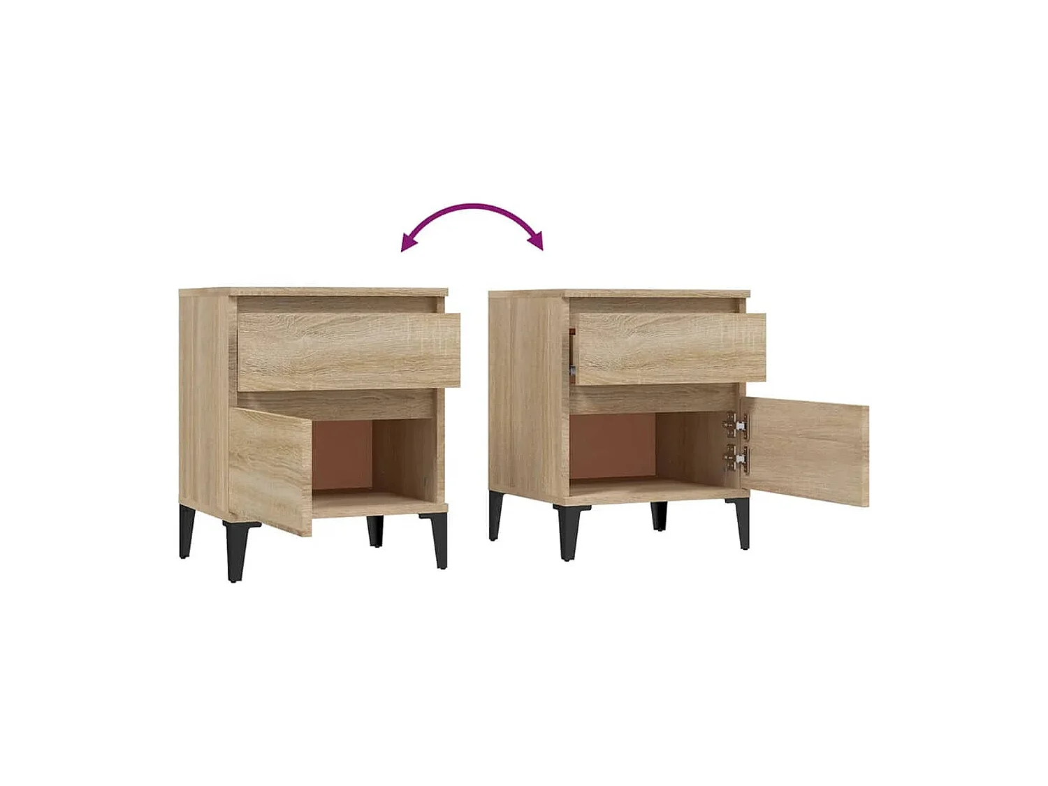 Ramløse  Tables de chevet 2 pcs Chêne sonoma 40x35x50 cm