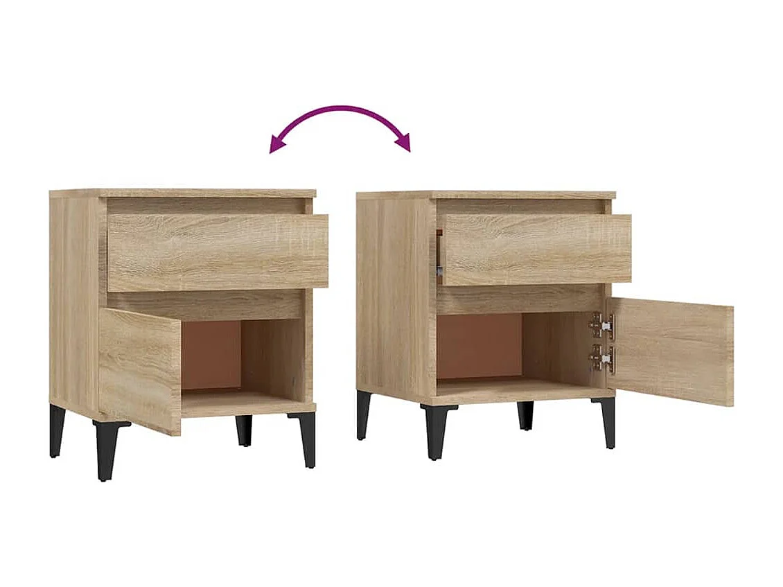 Ramløse  Tables de chevet 2 pcs Chêne sonoma 40x35x50 cm