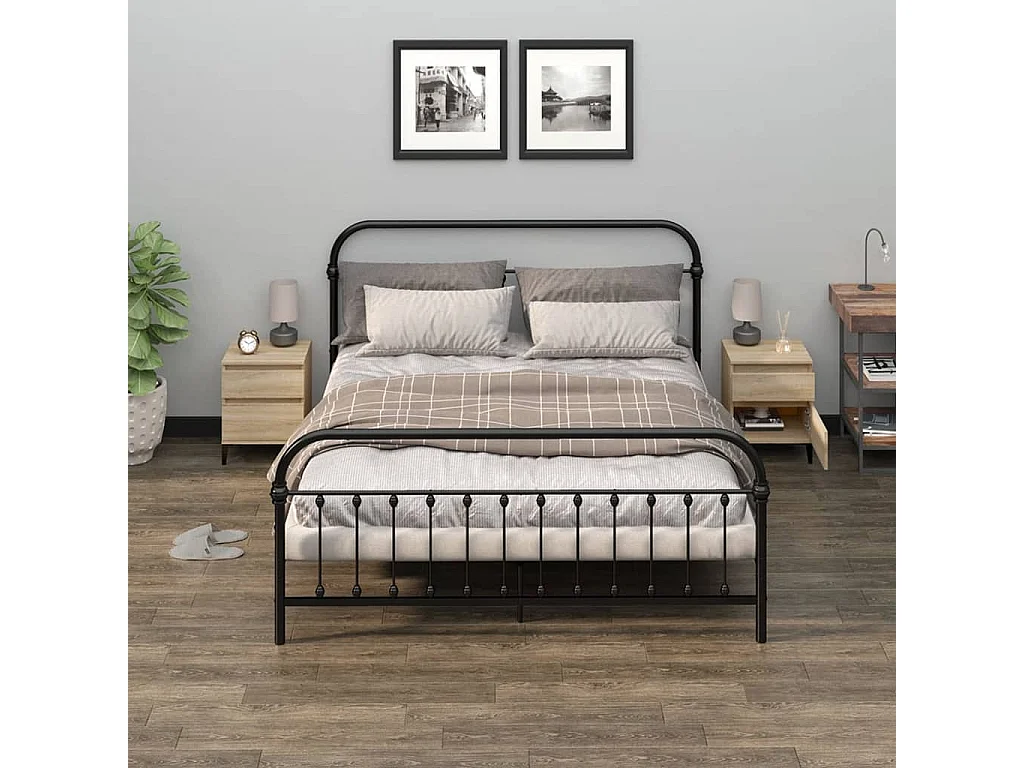 Ramløse  Nachttische 2 Stk. Sonoma-Eiche 40x35x50 cm