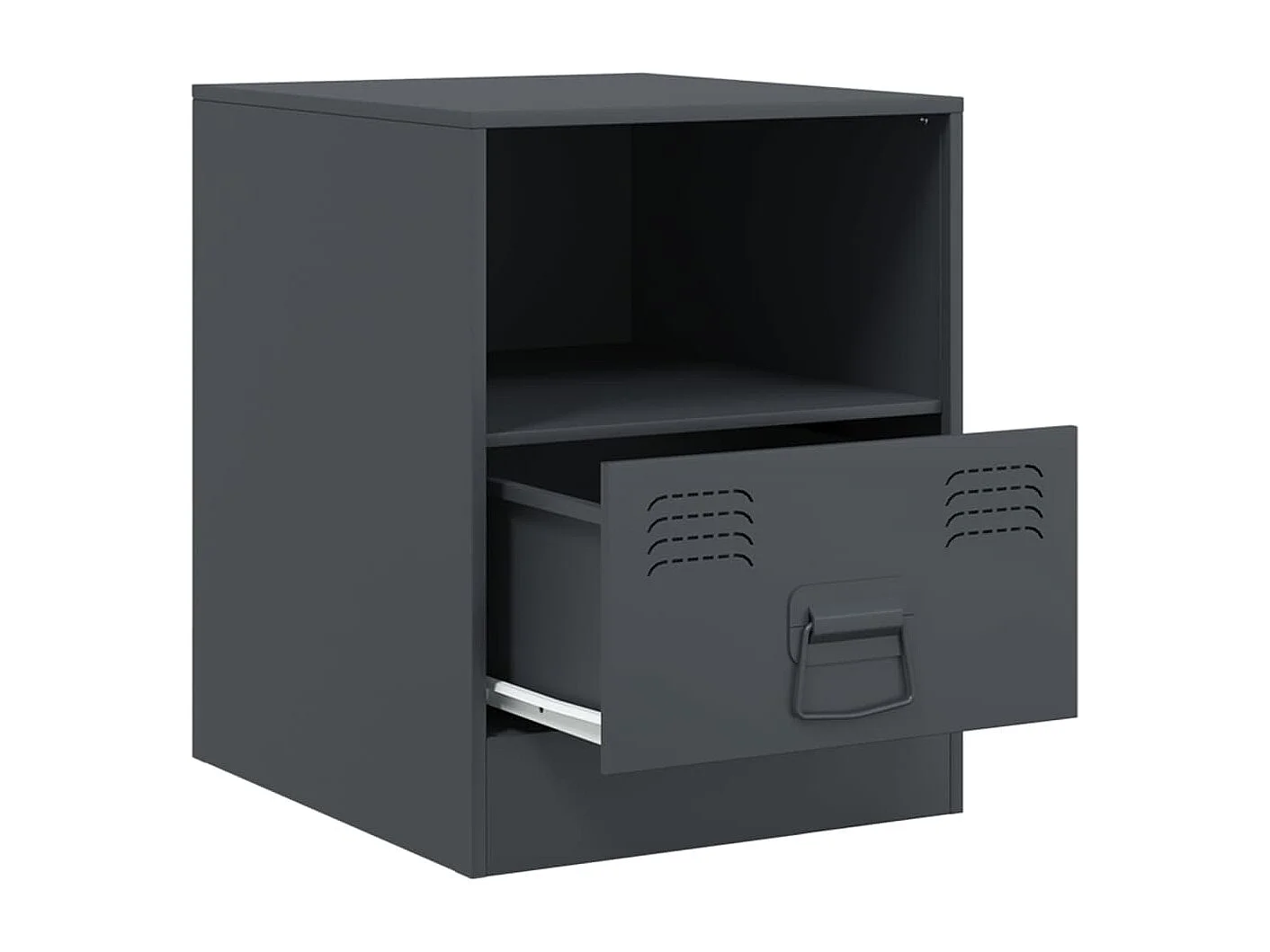 Elthor  Table de chevet anthracite 34,5x39x44 cm acier