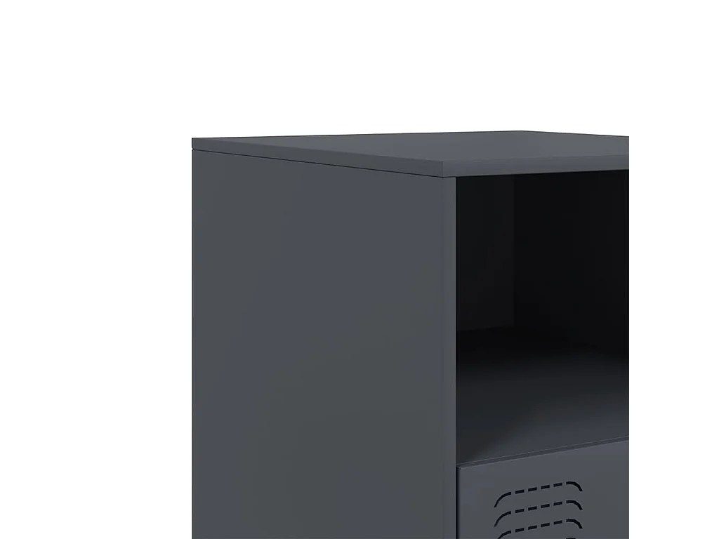 Elthor  Table de chevet anthracite 34,5x39x44 cm acier