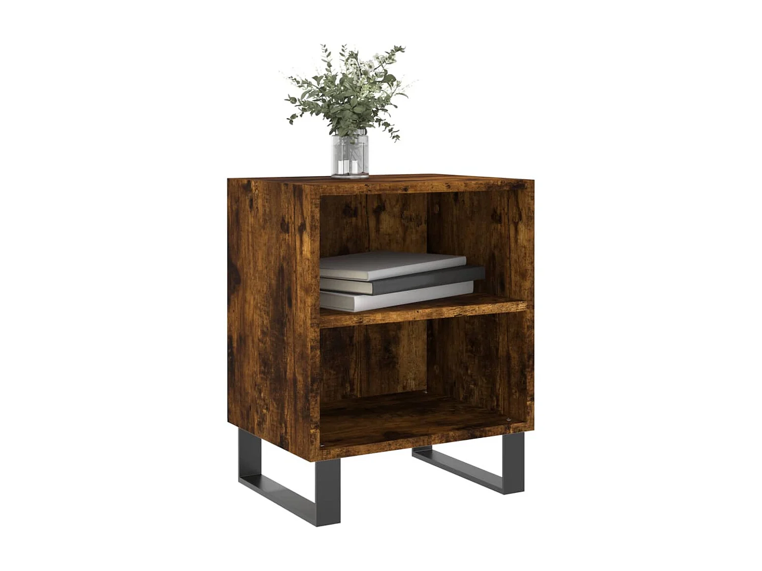 Tuncay  Table de chevet chêne fumé 40x30x50 cm bois d'ingénierie