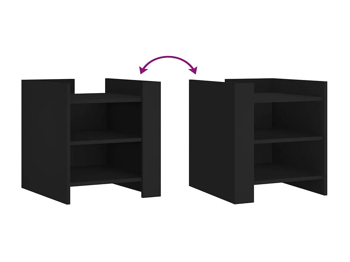 Sophie-Alix  Table de chevet noir 45x50x50 cm bois d’ingénierie