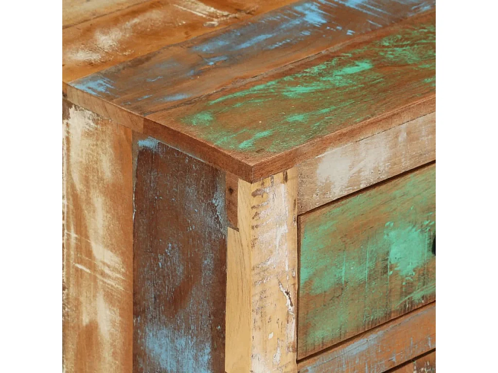 Garden Furniture -  Nachtkastje met wieltjes 40x30x57 cm massief gerecycled hout