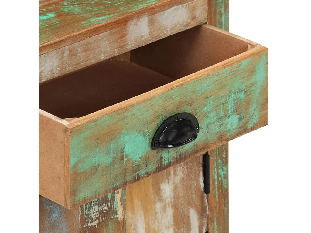 Garden Furniture -  Nachtkastje met wieltjes 40x30x57 cm massief gerecycled hout