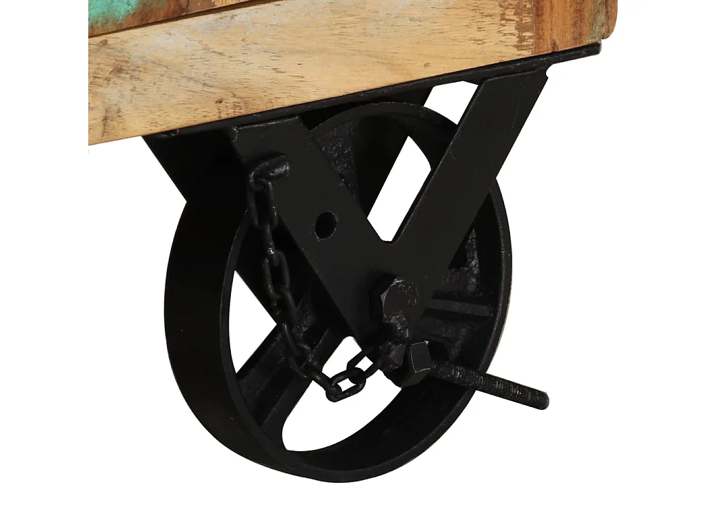 Garden Furniture -  Nachtkastje met wieltjes 40x30x57 cm massief gerecycled hout