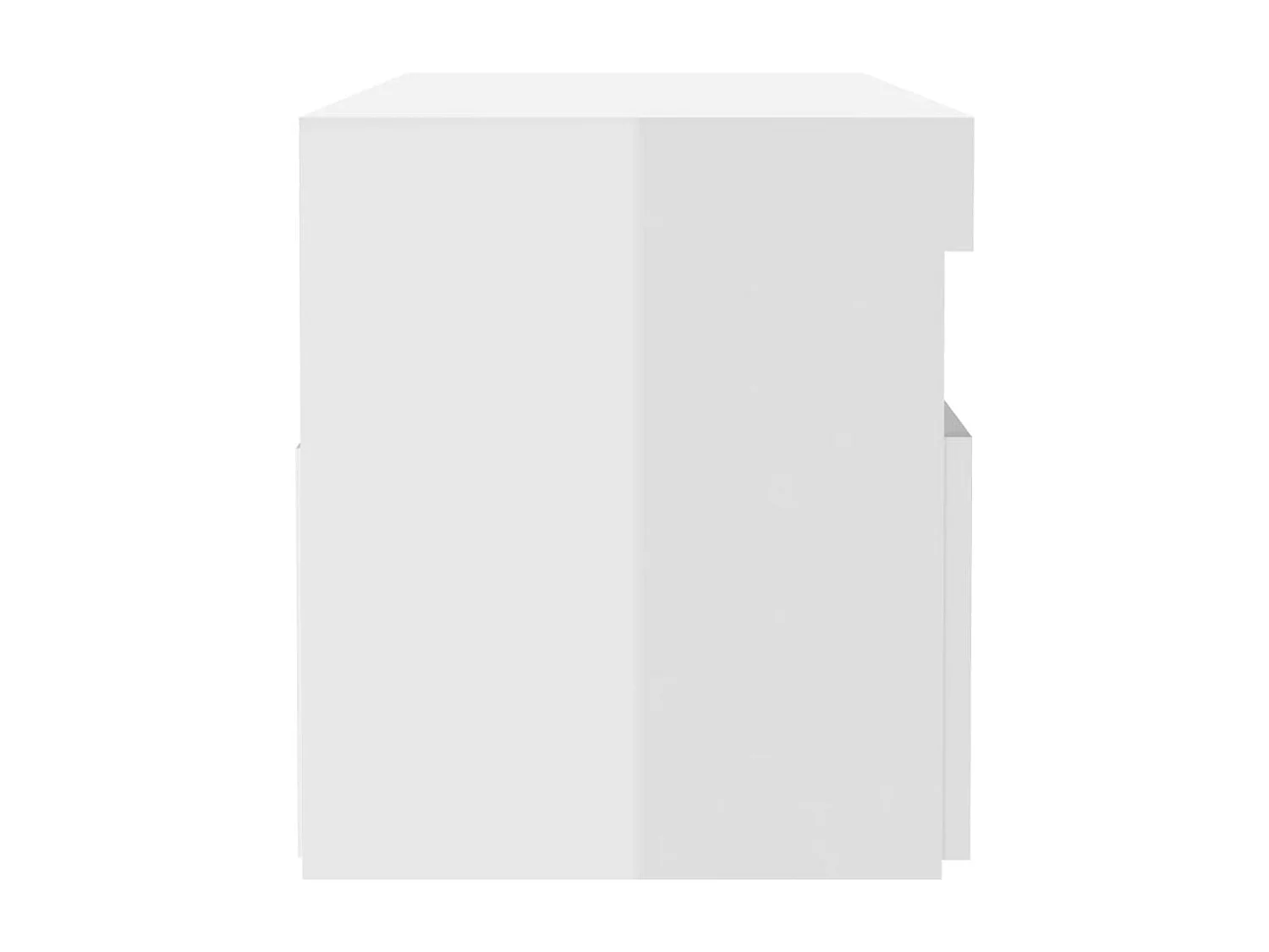 Beeville  Nachttisch mit LED-Leuchten Hochglanz-Weiß 60x35x40 cm