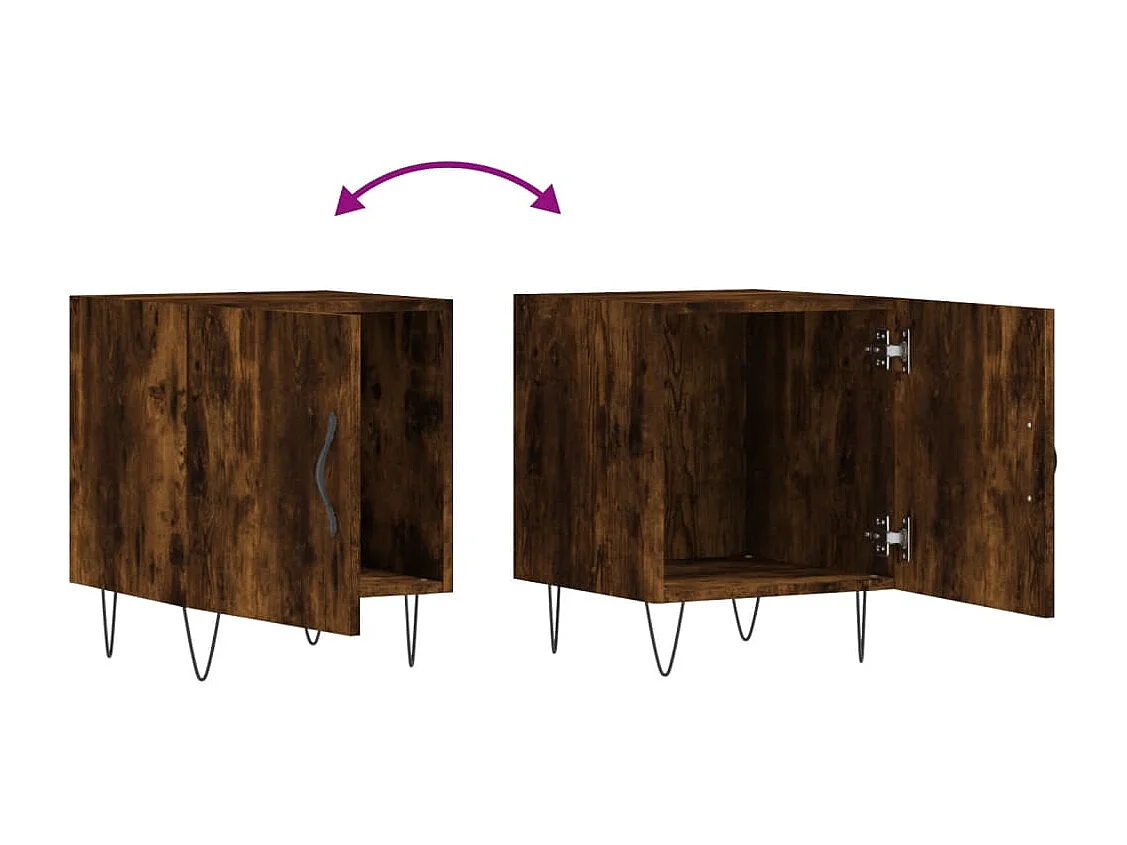 Corning  Table de chevet chêne fumé 40x40x50 cm bois d'ingénierie