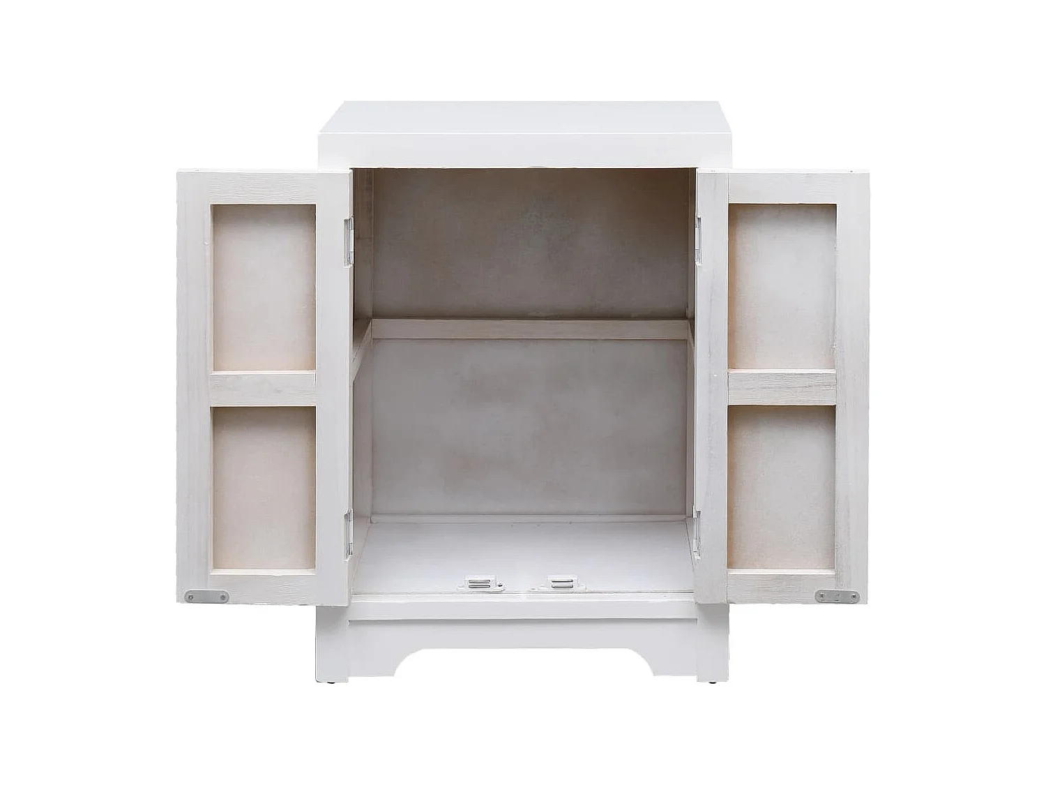 Andre-Paul  Table de chevet Blanc 38 x 28 x 52 cm Bois de Paulownia