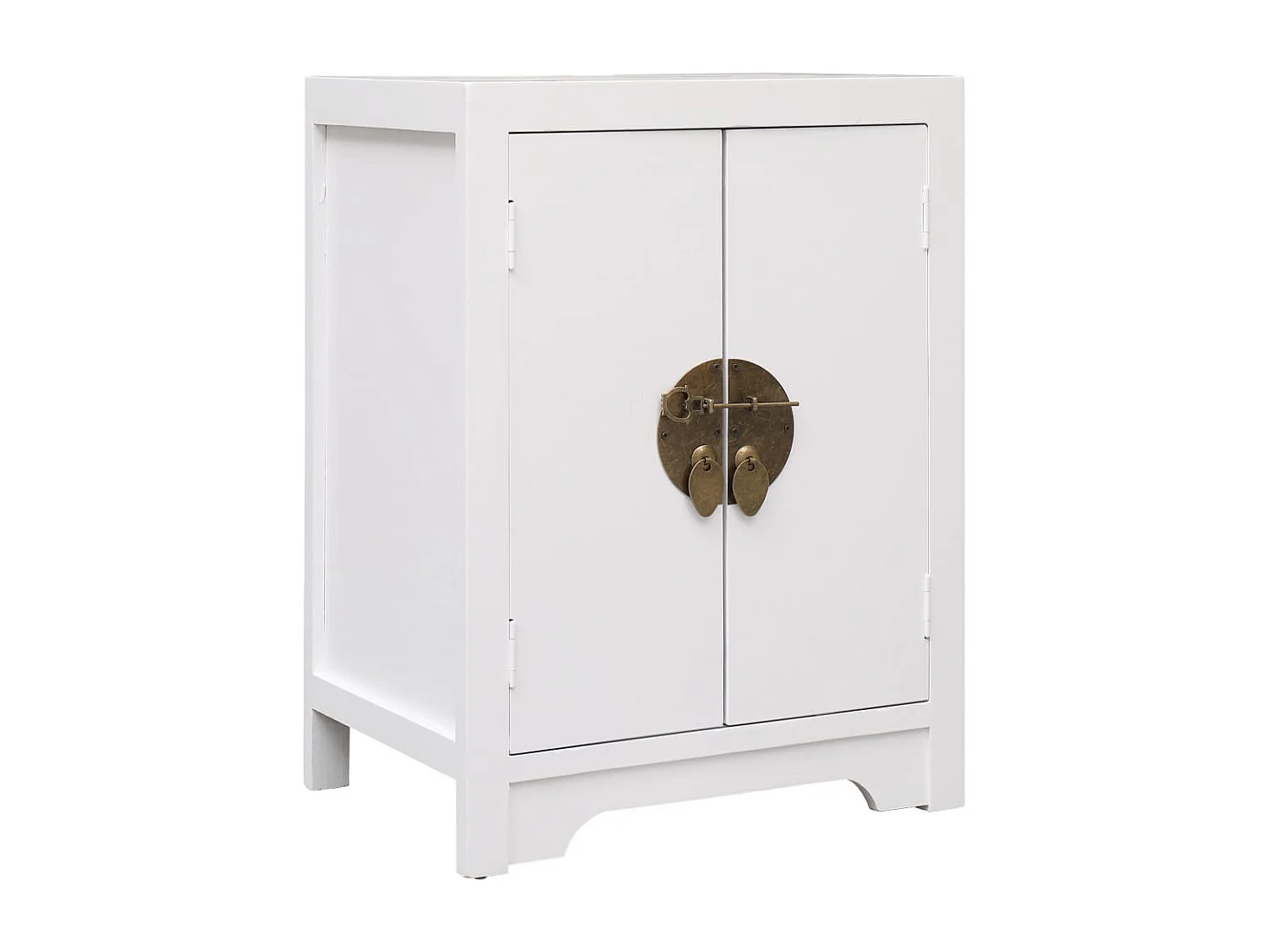 Andre-Paul  Table de chevet Blanc 38 x 28 x 52 cm Bois de Paulownia