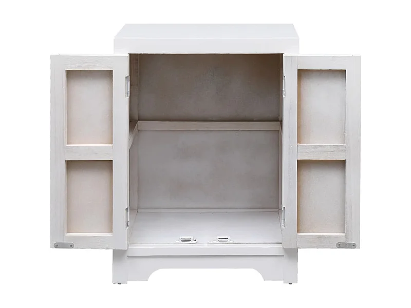 Andre-Paul  Table de chevet Blanc 38 x 28 x 52 cm Bois de Paulownia