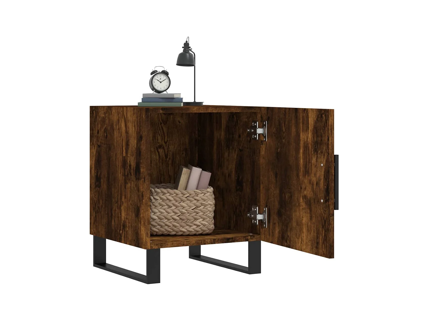 Kuopio  Table de chevet chêne fumé 40x40x50 cm bois d'ingénierie