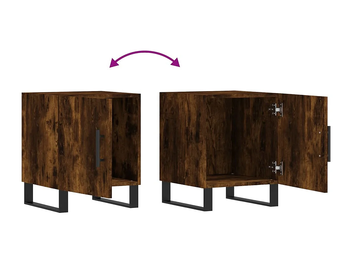 Kuopio  Table de chevet chêne fumé 40x40x50 cm bois d'ingénierie