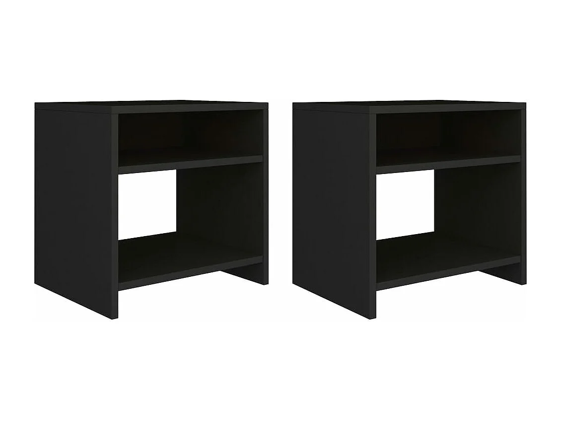 Anelies  Tables de chevet 2 pcs Noir 40x30x40 cm Bois d'ingénierie