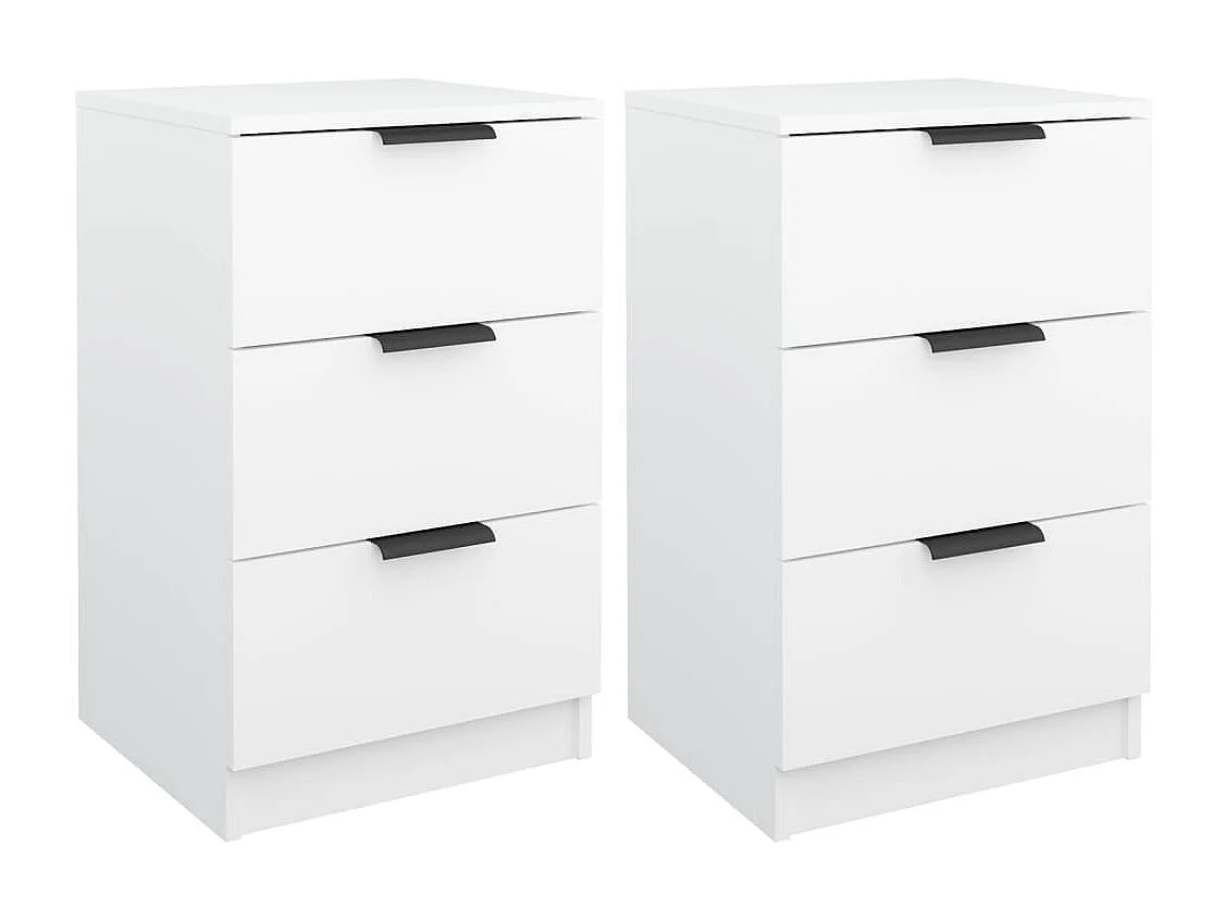 Tucson  Tables de chevet 2 pcs Blanc 40x36x65 cm