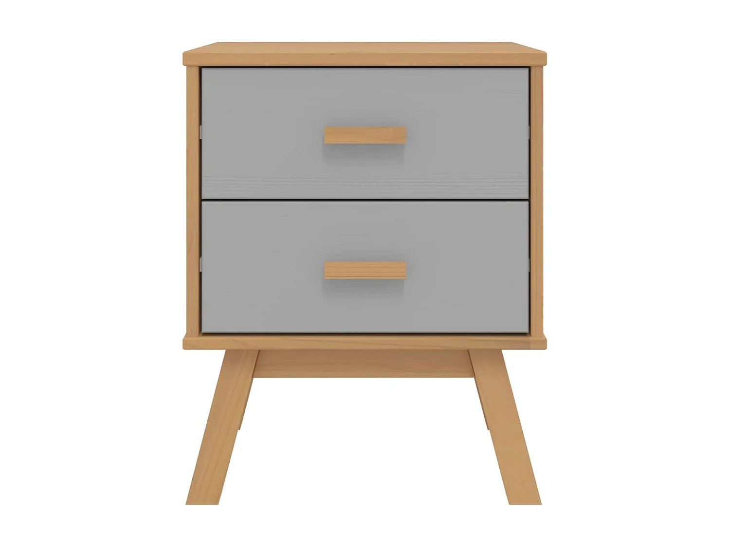 Felicity  Table de chevet OLDEN gris et marron bois de pin solide