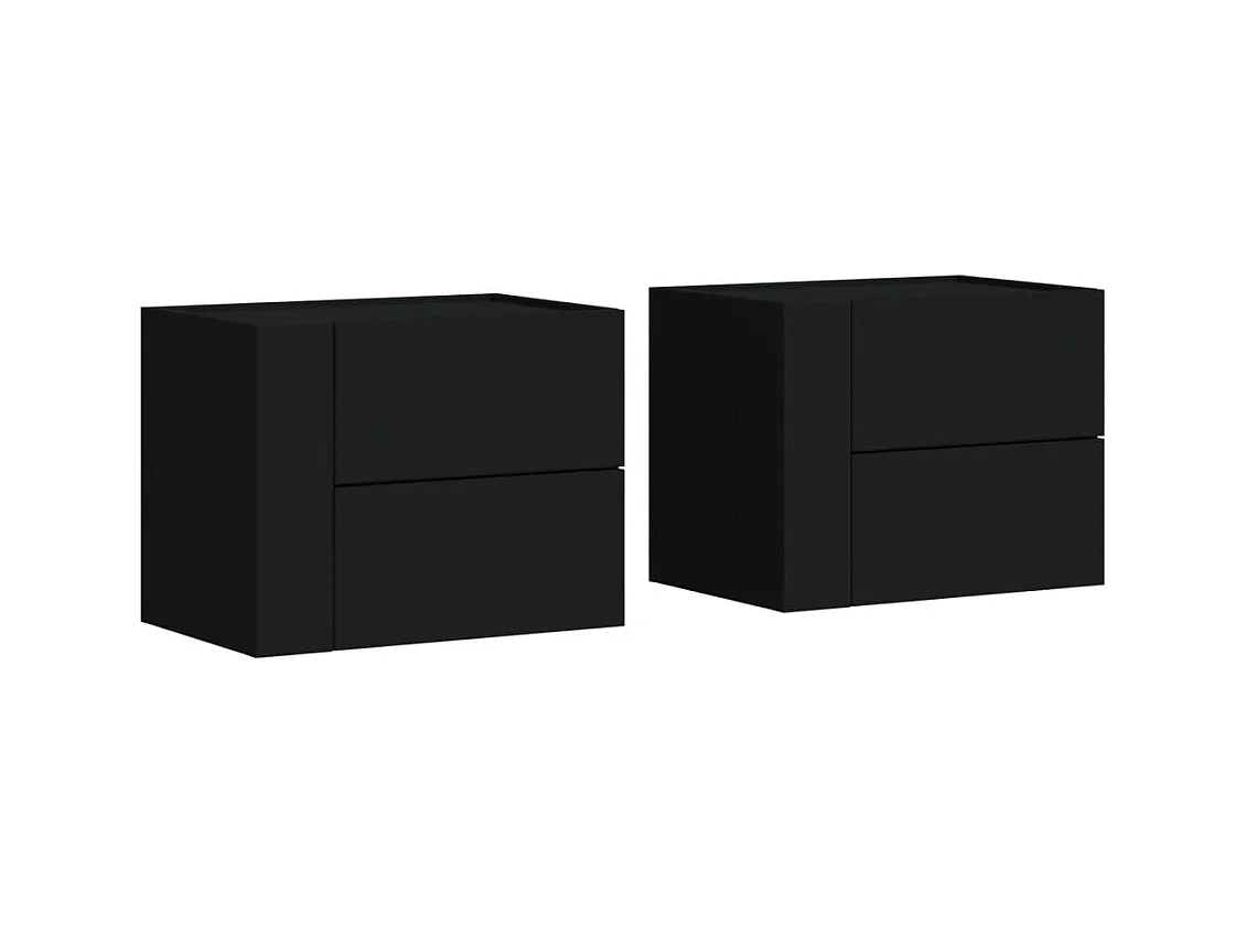 Dayton  Tables de chevet murales 2 pcs noir 45x30x35 cm