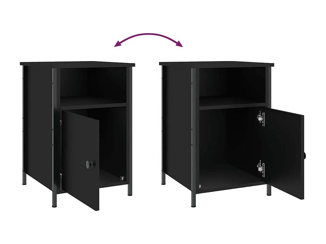 Lindra  Tables de chevet 2 pcs noir 40x42x60 cm bois d'ingénierie