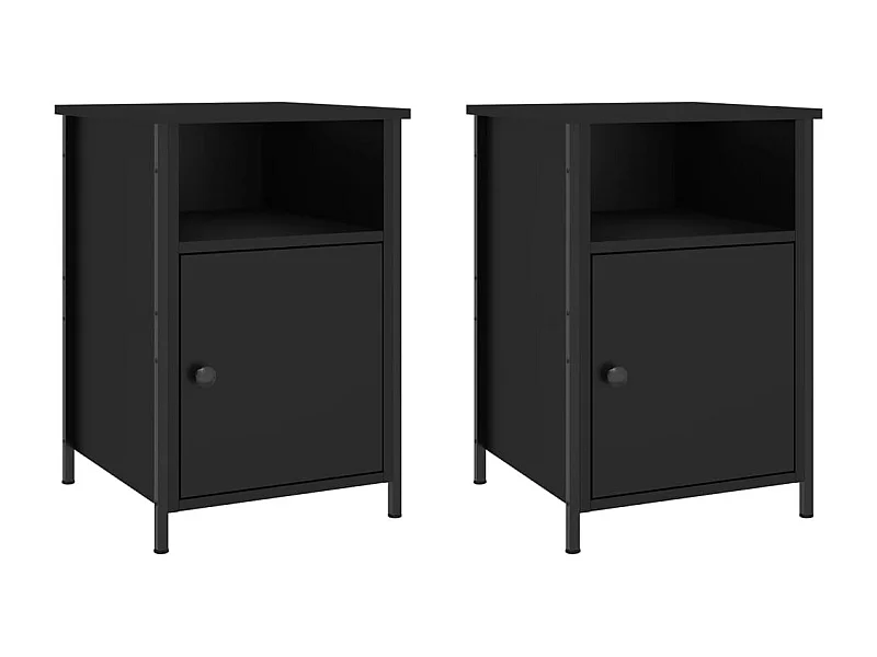 Lindra  Tables de chevet 2 pcs noir 40x42x60 cm bois d'ingénierie