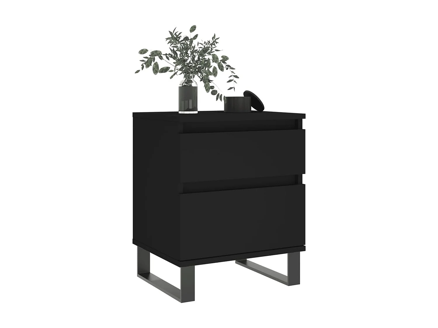 Rinald  Tables de chevet 2 pcs noir 40x35x50 cm bois d’ingénierie