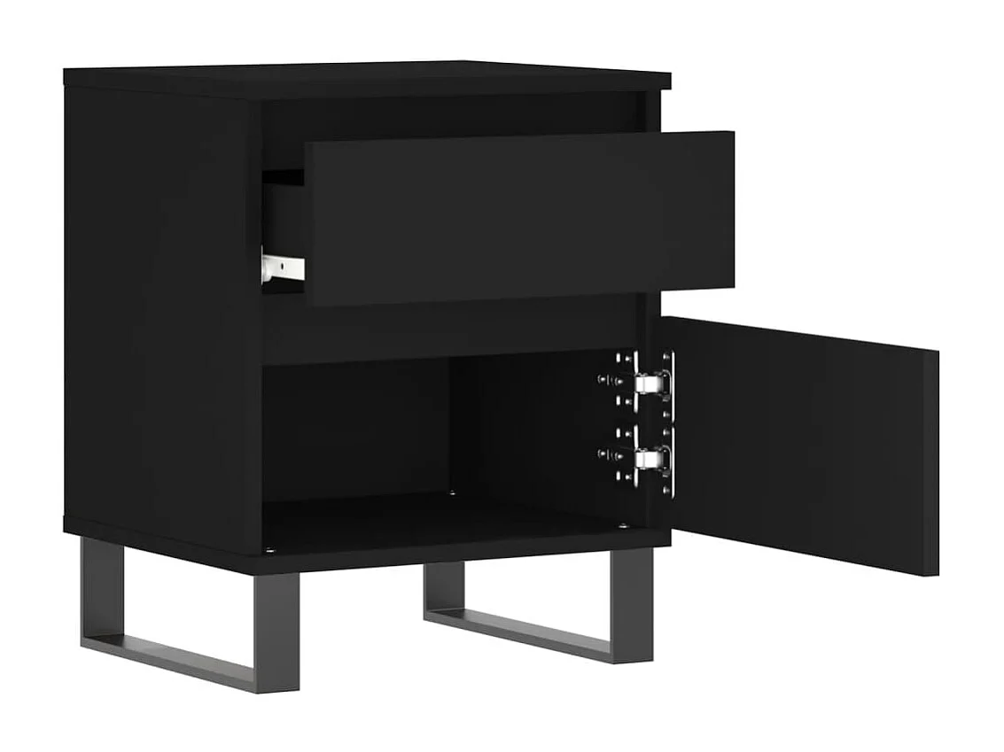 Rinald  Tables de chevet 2 pcs noir 40x35x50 cm bois d’ingénierie