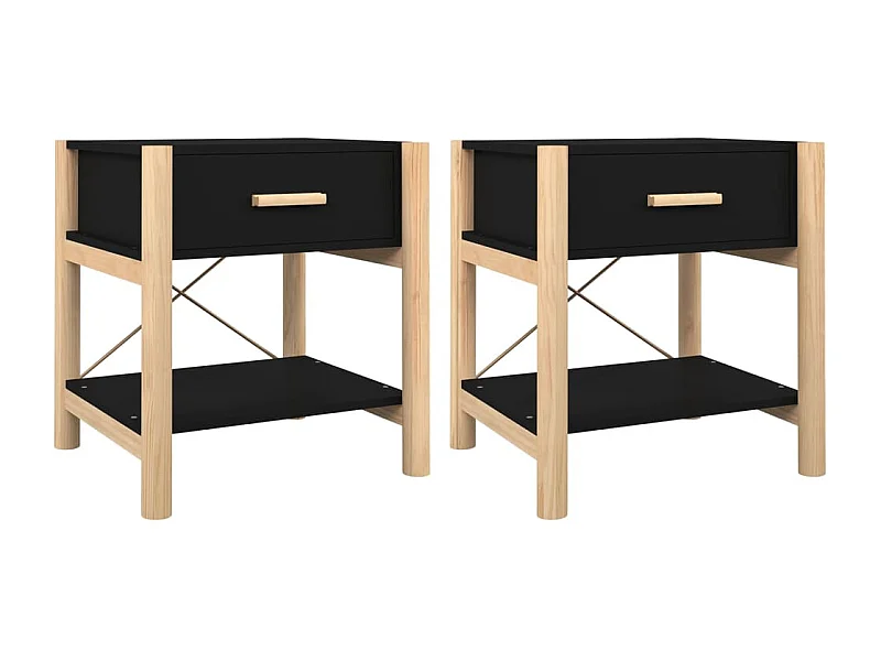 Surprise  Nachttische 2 Stk. Schwarz 42x38x45 cm Holzwerkstoff