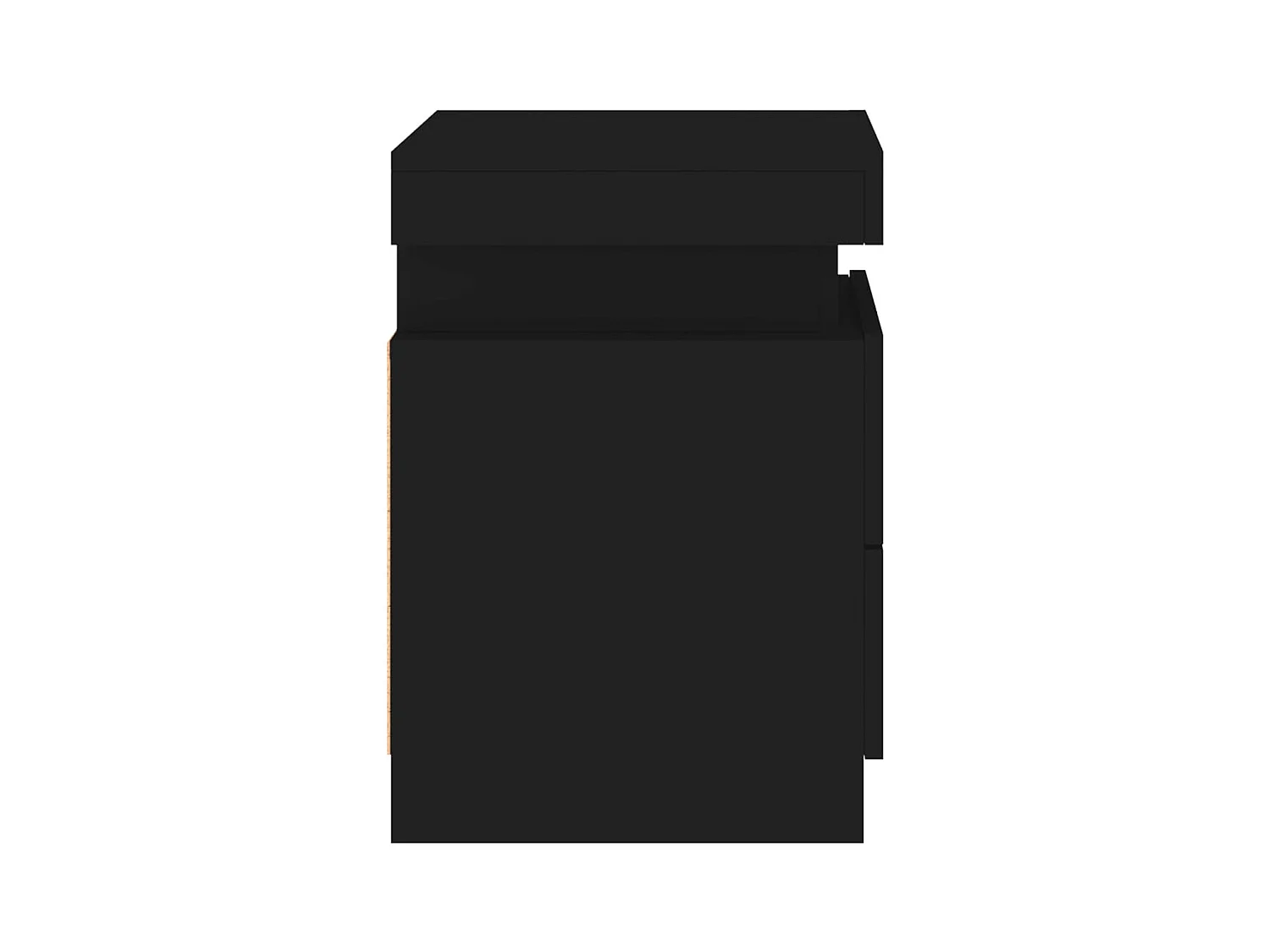 Prolenta Premium -  Mesita de noche con luces LED negro 35x39x55 cm