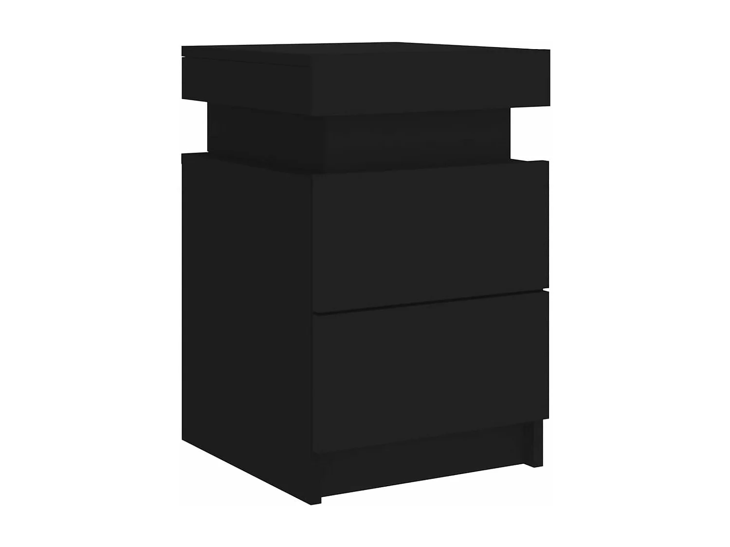 Prolenta Premium -  Nachtkastje met LED-verlichting 35x39x55 cm zwart