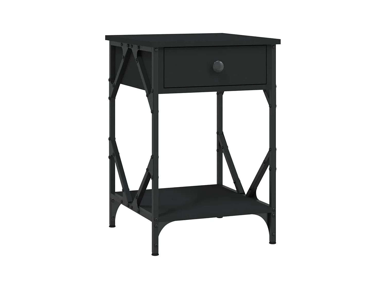 Elaya  Table de chevet noir 40x42x60 cm bois d’ingénierie