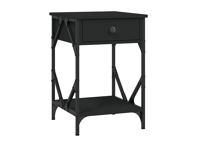 Elaya  Comodino Nero 40x42x60 cm in Legno Multistrato