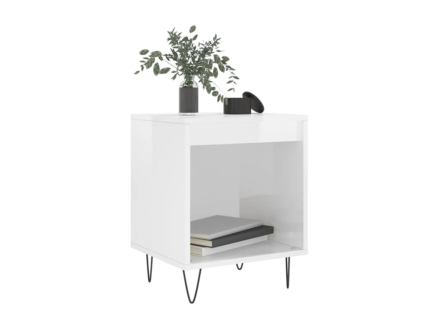 Sander  Tables de chevet 2 pcs blanc brillant 40x35x50 cm