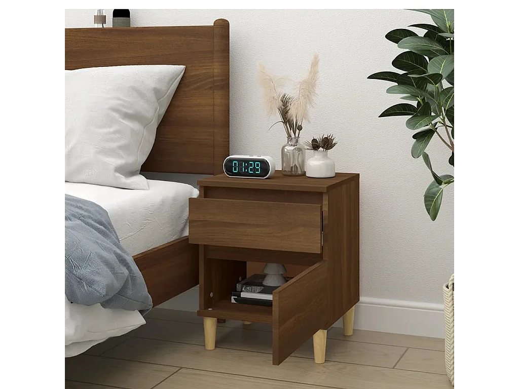 Montmorency  Table de chevet Chêne marron 40x35x50 cm