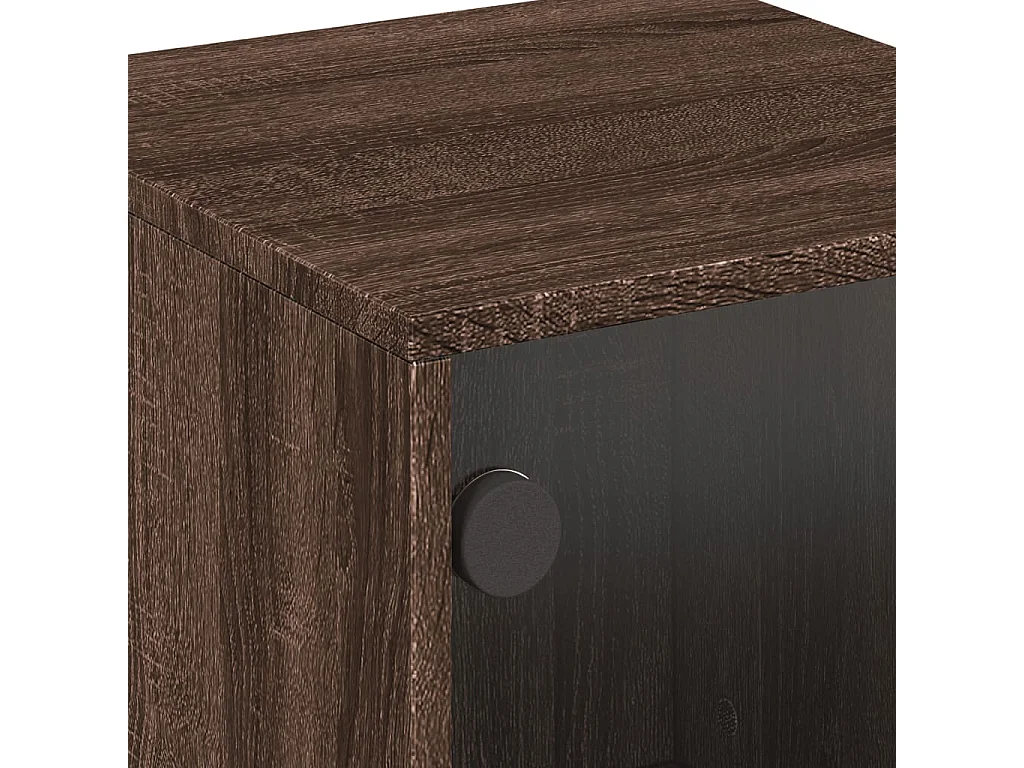 Brussels  Tables de chevet et portes vitrées 2pcs chêne marron 35x37x50cm