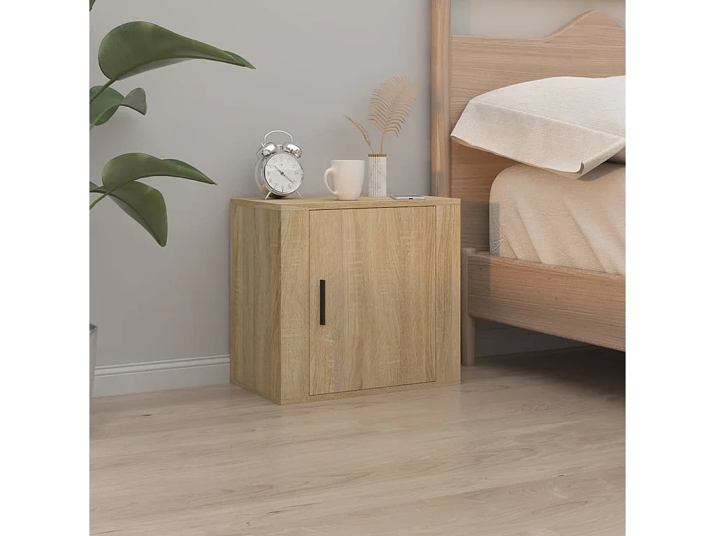 Almond  Tables de chevet murales 2 pcs Chêne sonoma 50x30x47 cm