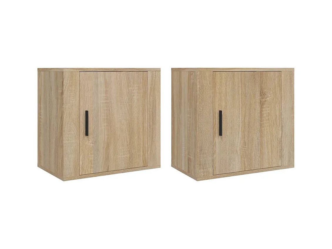 Almond  Nachtkastjes 2 st wandgemonteerd 50x30x47 cm sonoma eikenkleur
