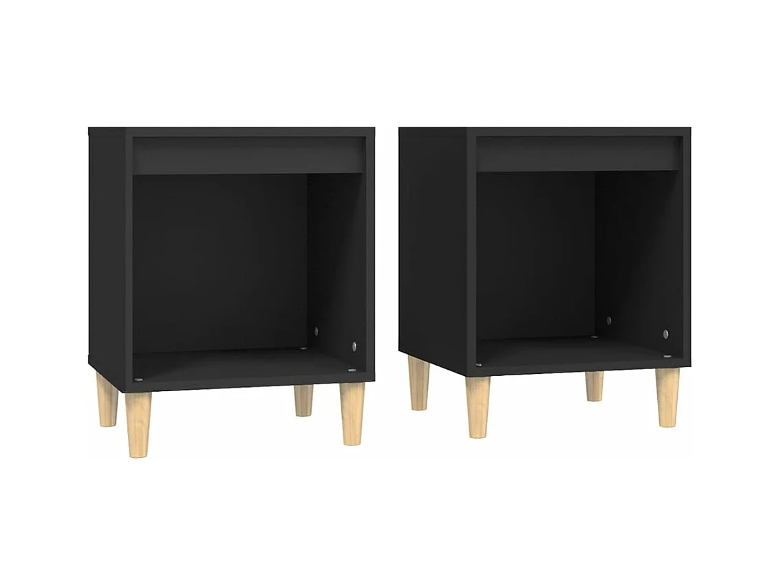 Villeneuve-la-Garenne  Nachtkastjes 2 st 40x35x50 cm zwart