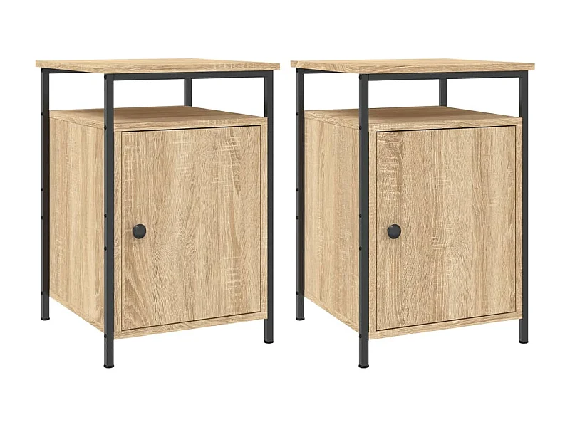 Jalindra  Mesitas noche 2 uds madera contrachapada color roble 40x42x60cm