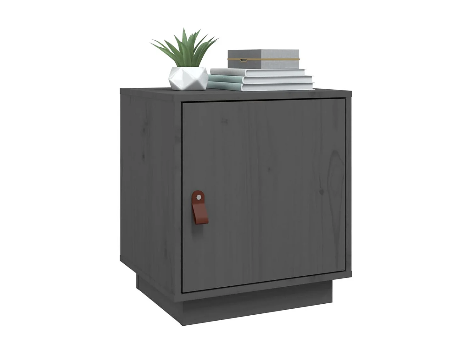 Clark Mills  Nachttische 2 Stk. Grau 40x34x45 cm Massivholz Kiefer