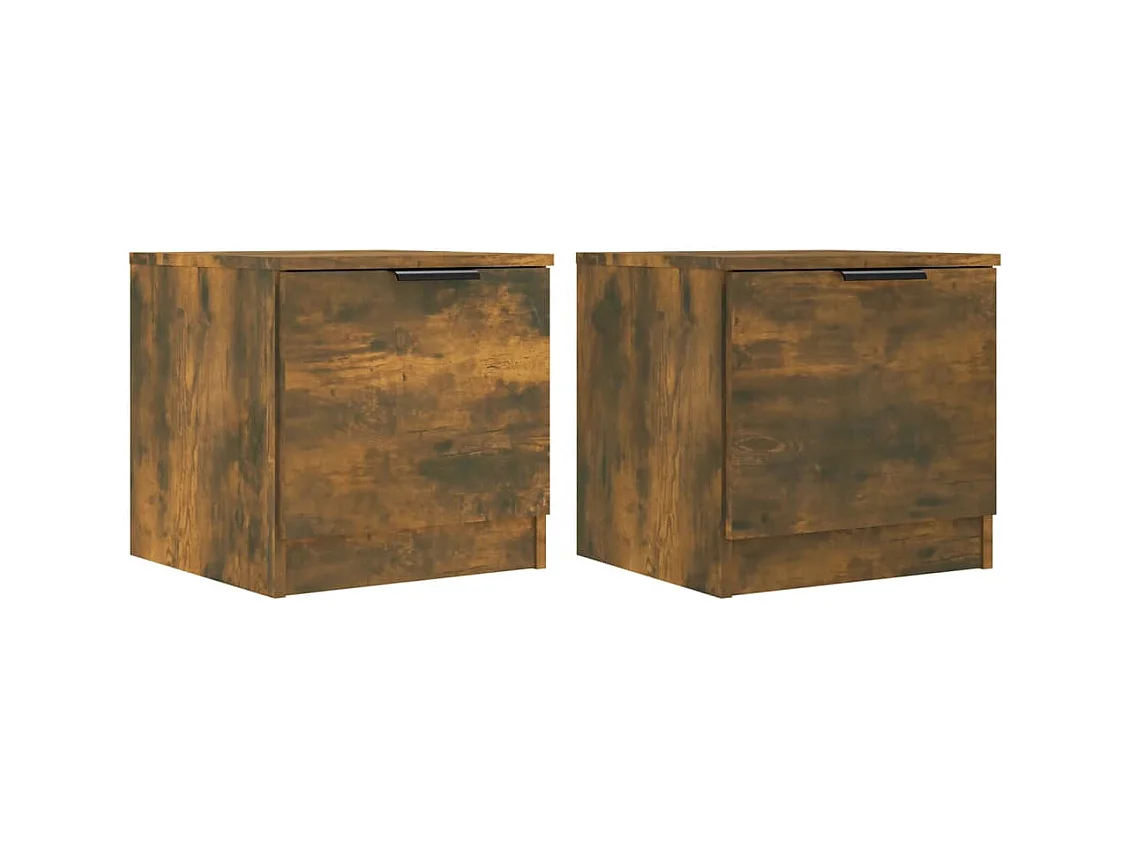 Pekela  Tables de chevet 2 pcs Chêne fumé 40x39x40 cm