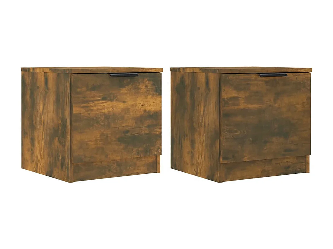 Pekela  Tables de chevet 2 pcs Chêne fumé 40x39x40 cm