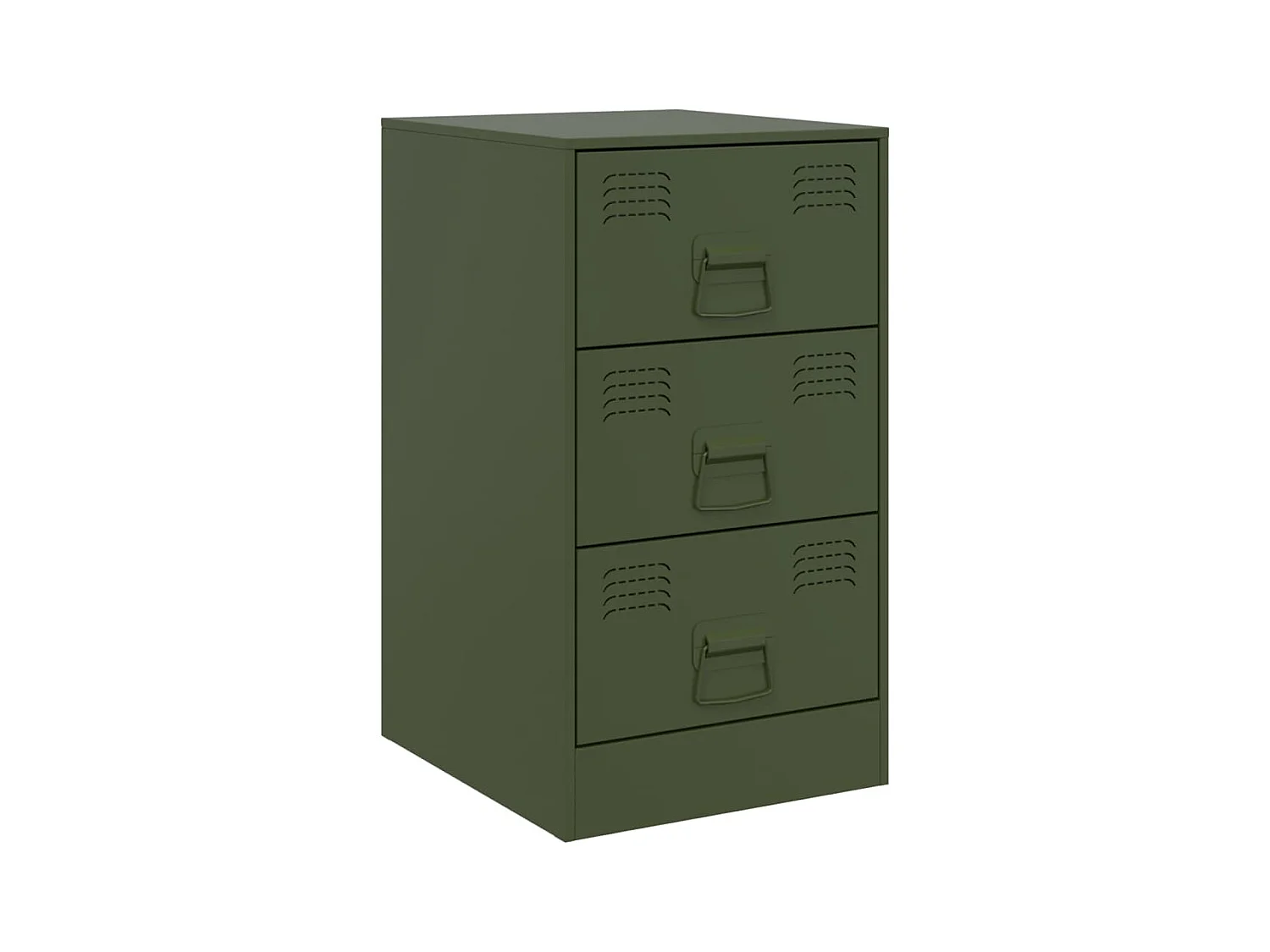 Hereford  Table de chevet vert olive 34,5x39x62 cm acier