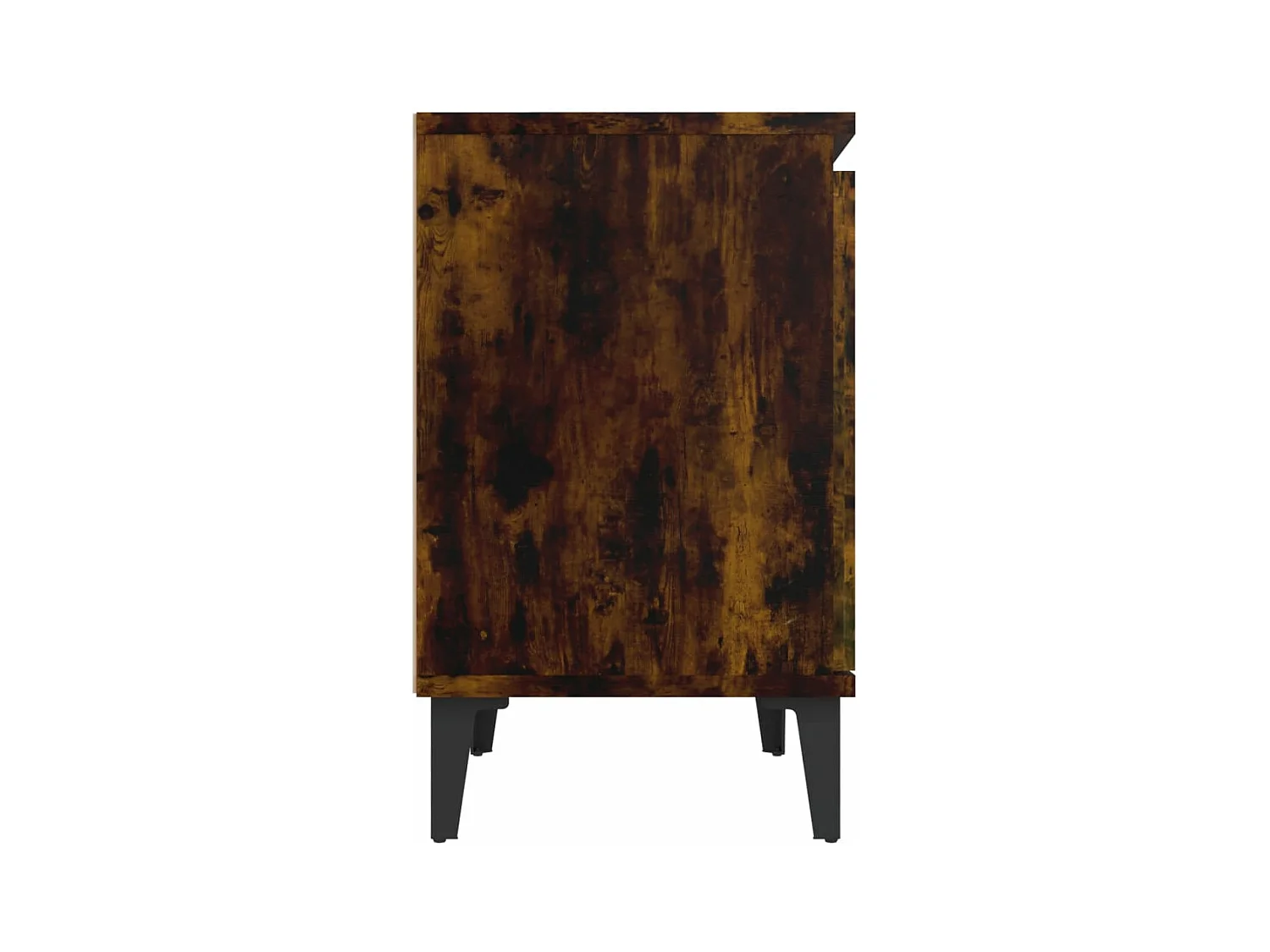 Council Bluffs  Nachtkastje met metalen poten 40x30x50 cm gerookt eikenkleurig