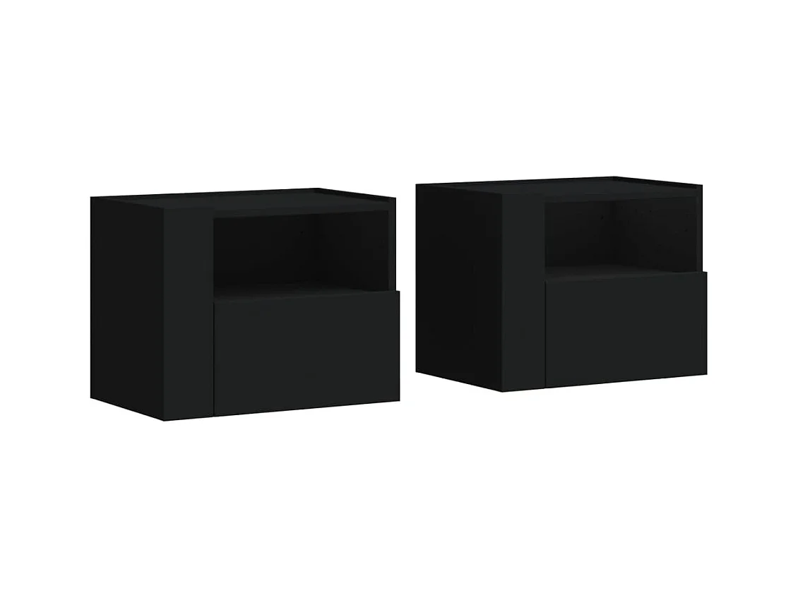 Sun City Center  Nachtkastjes wandgemonteerd 2 st 45x30x35 cm zwart